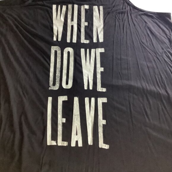 Old Navy Womens Black Graphic Tank Top 3X Plus When Do We Leave Print - Picture 12 of 12